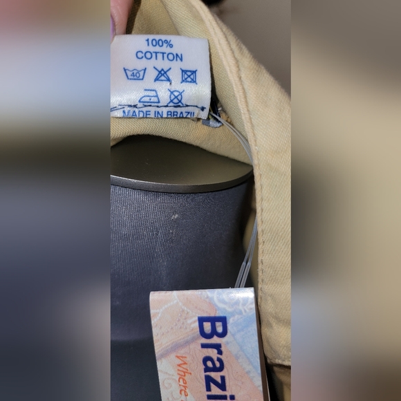 $172 NWT BRAZIL ROXX SUNDRESS TAN WITH TURQUOISE EMBROIDERY SPAGHETTI STRAPS M - Picture 6 of 10